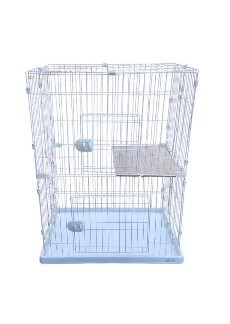 アイリスオーヤマ ペットゲージ PEC-902V 2段タイプ　ホワイト