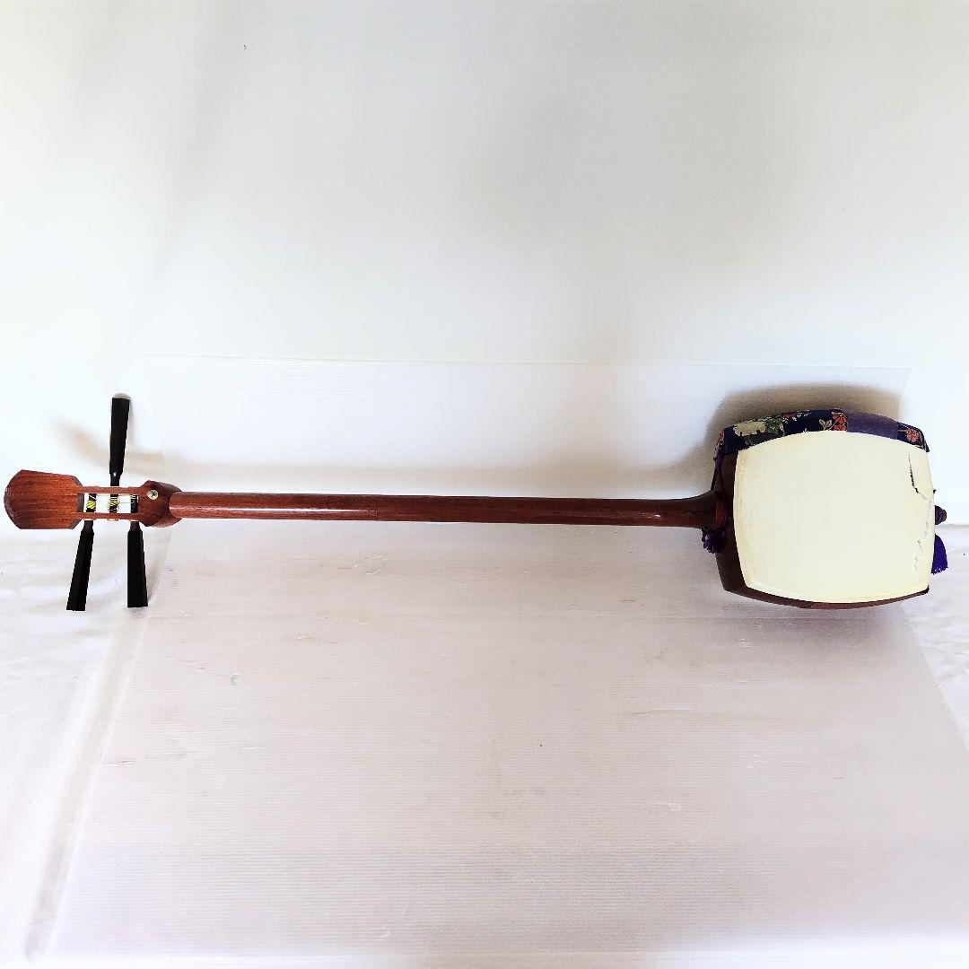 訳有り[破れ]三味線　花梨　民謡　長唄用　ハードケース付き