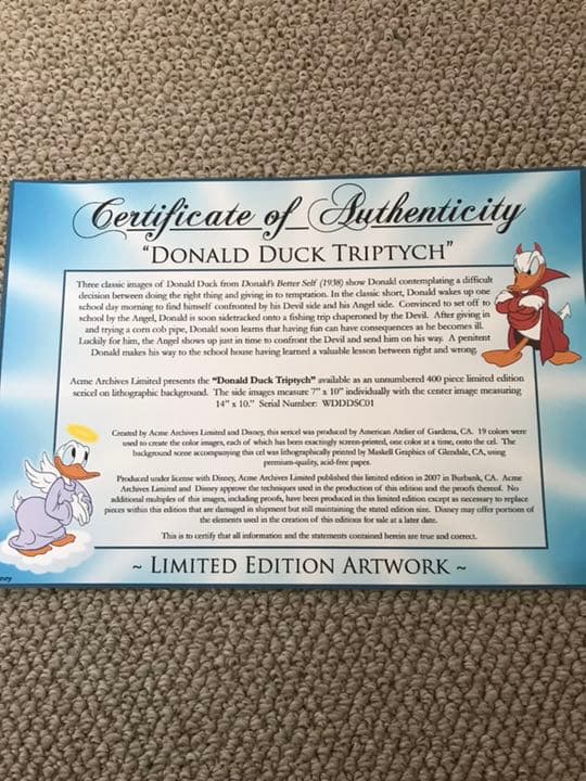 ディズニー ドナルド セル画