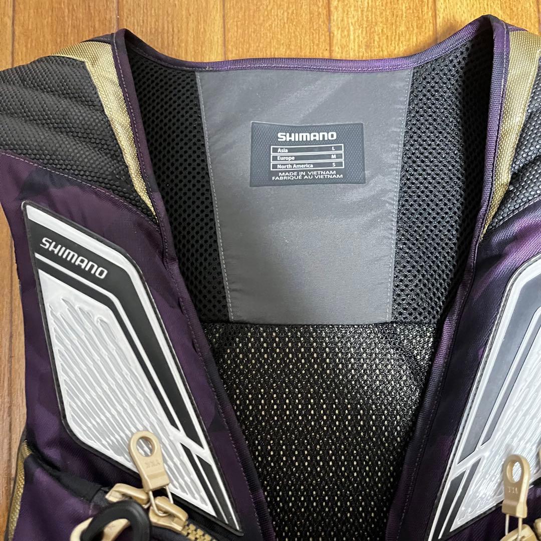 シマノ　ネクサス　パープル　ライジャケ　フカセ　磯　サイズ　L