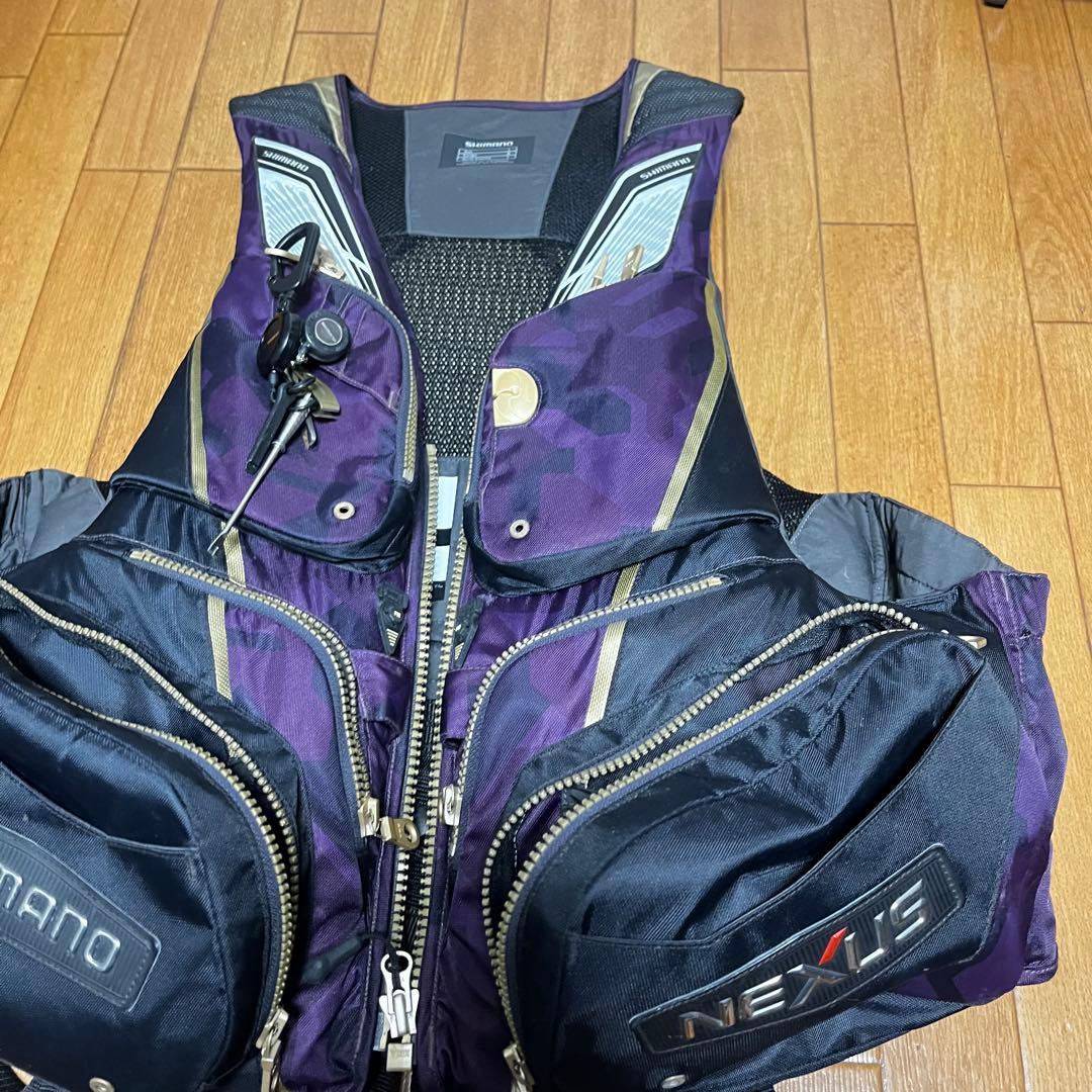 シマノ　ネクサス　パープル　ライジャケ　フカセ　磯　サイズ　L