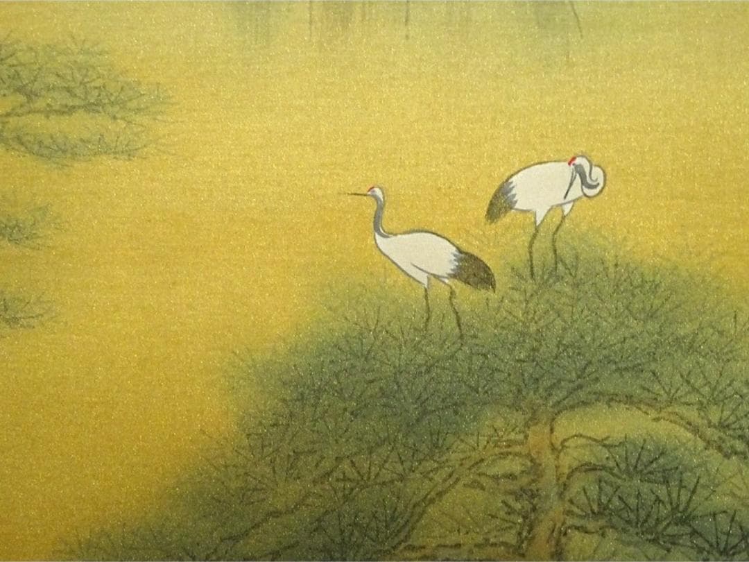 掛軸 松尾玲楓『蓬莱仙境 山水図』絹本 肉筆 共箱付 掛け軸 p11061