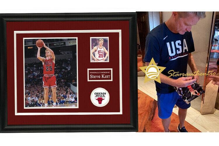 直筆サイン入り写真 スティーブ・カー シカゴ・ブルズ/フレーム別/SA鑑定済