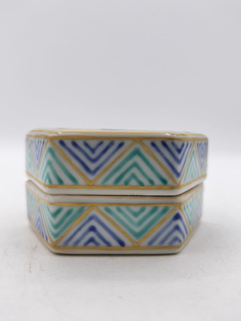 c709 香合 色絵 青龍 林淡幽 木箱 茶道具 古物