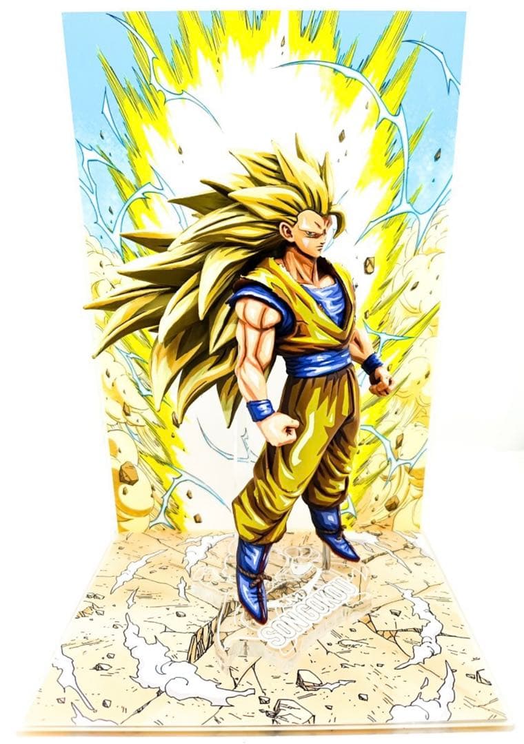 ドラゴンボール フィギュア 超サイヤ人3 孫悟空 リペイント 二次元彩色