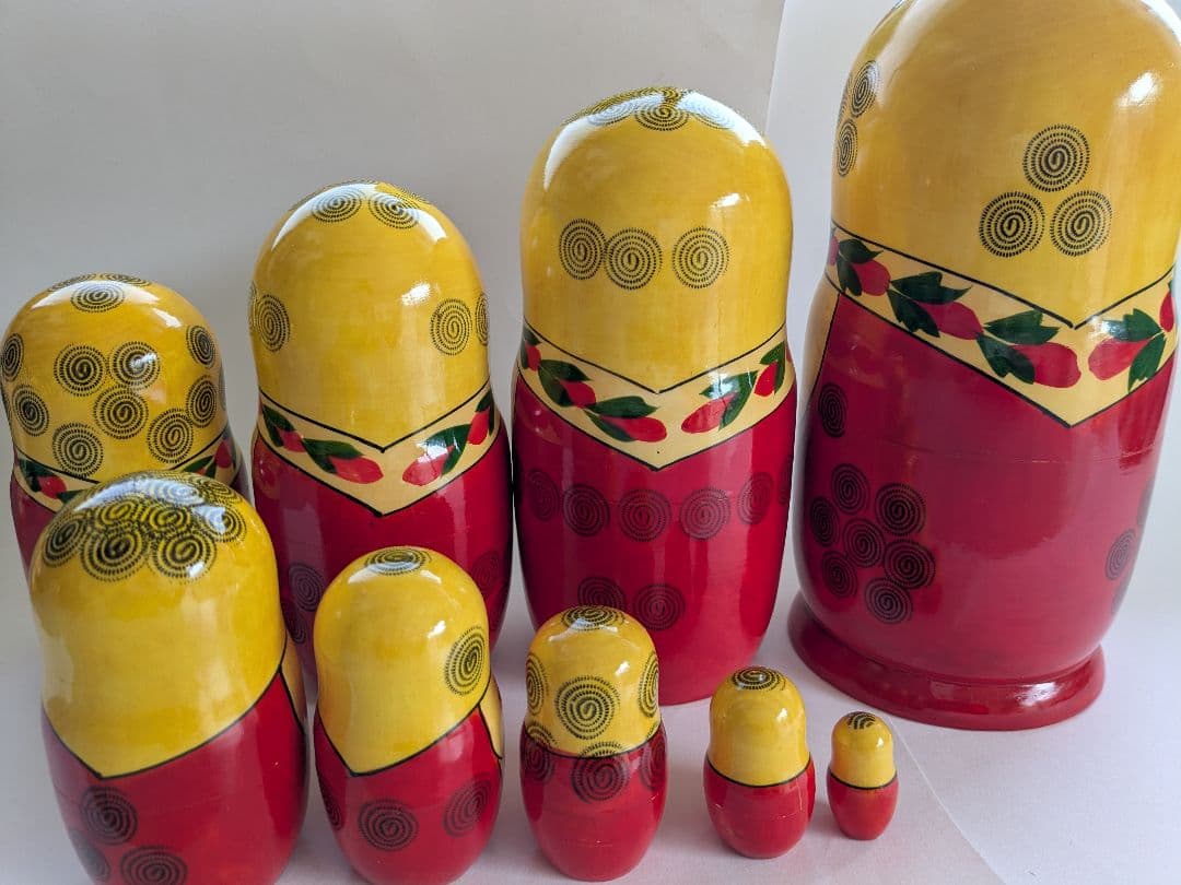 大きい マトリョーシカ ロシア 8個セット 花柄 セミョーノフ絵画