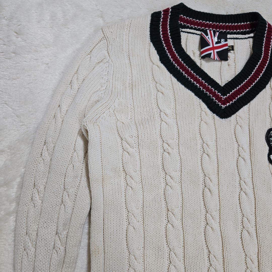 abingdon boys school セーター ケーブルニット ワッペン
