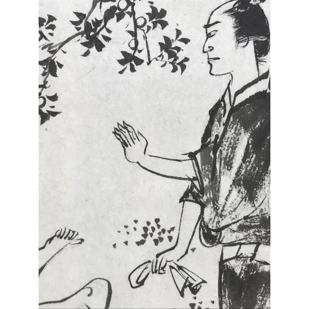 真作/矢野橋村/人物図/時代絵/掛軸/名家伝来/AK-356