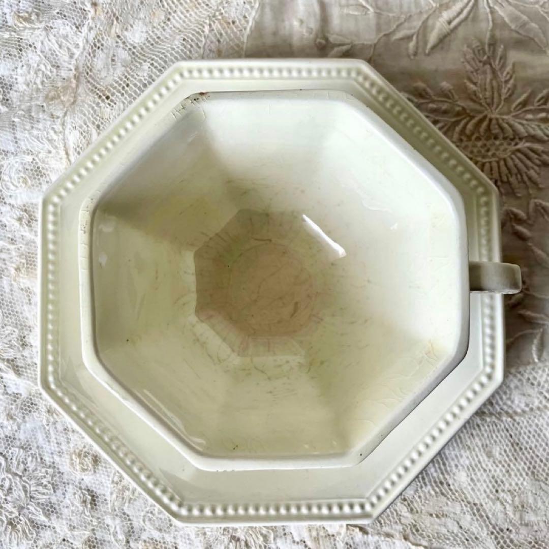 【希少】クレイユモントロー　オクトゴナルC&S カップ　フランスアンティーク