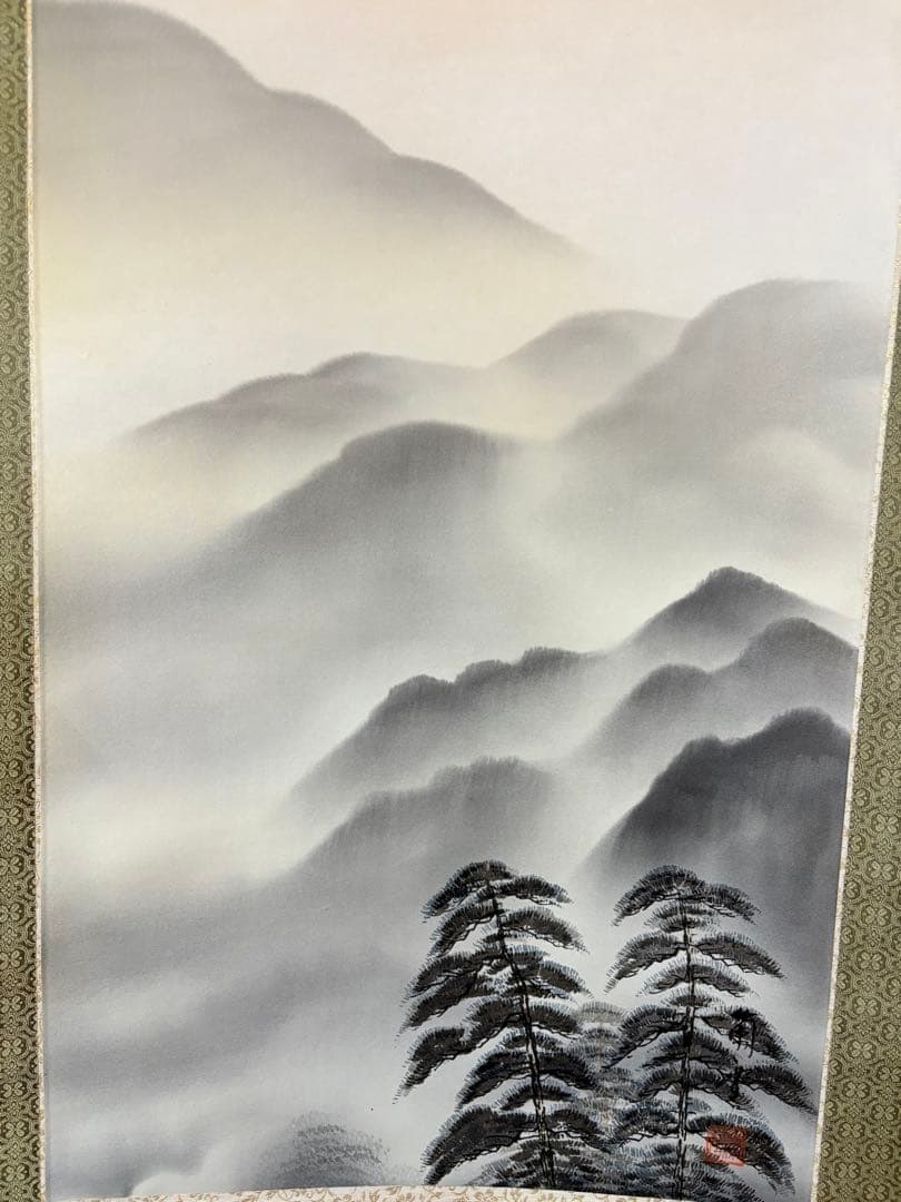 「赤富士」　杉原蘭雪 茶道具 掛軸 日本画 共箱あり 富士山 正月 200