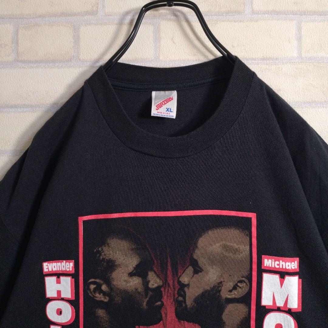 お宝★90s USA製 ホリフィールド VS モーラー 半袖Tシャツ 黒 XL