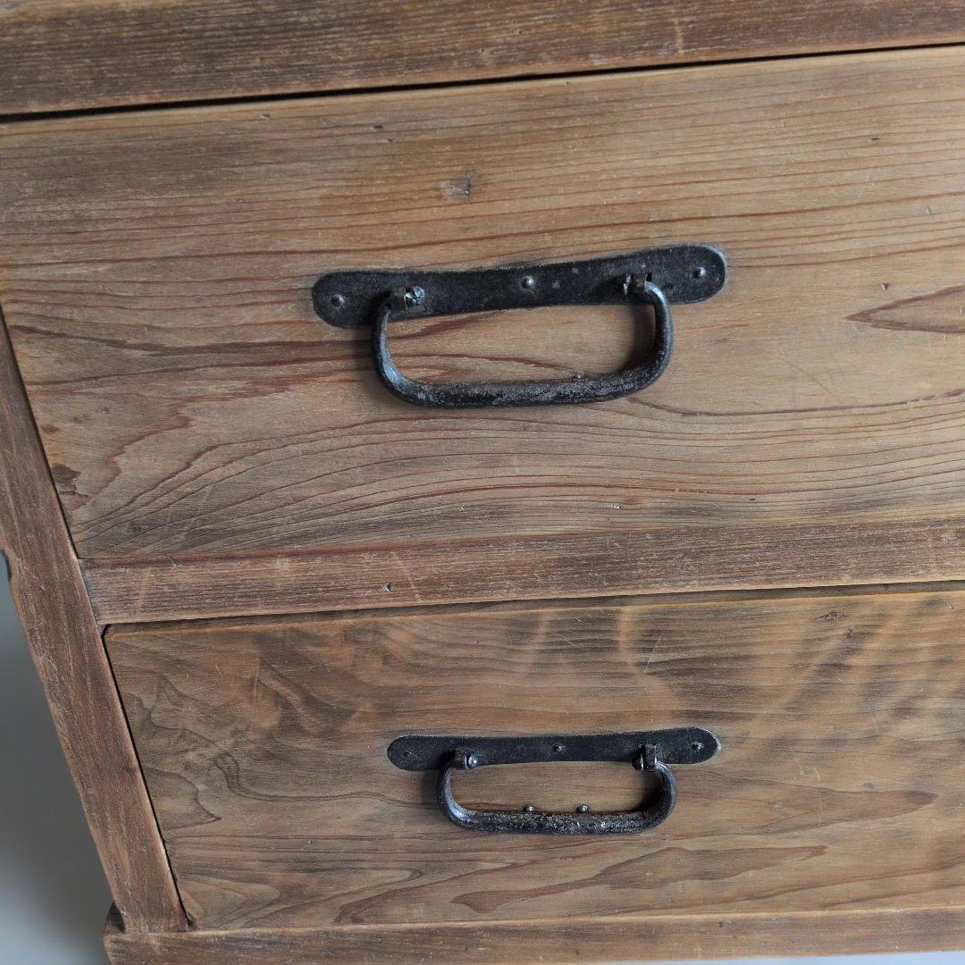 アンティーク　ブロカントオープンシェルフ 2段引き出し付き