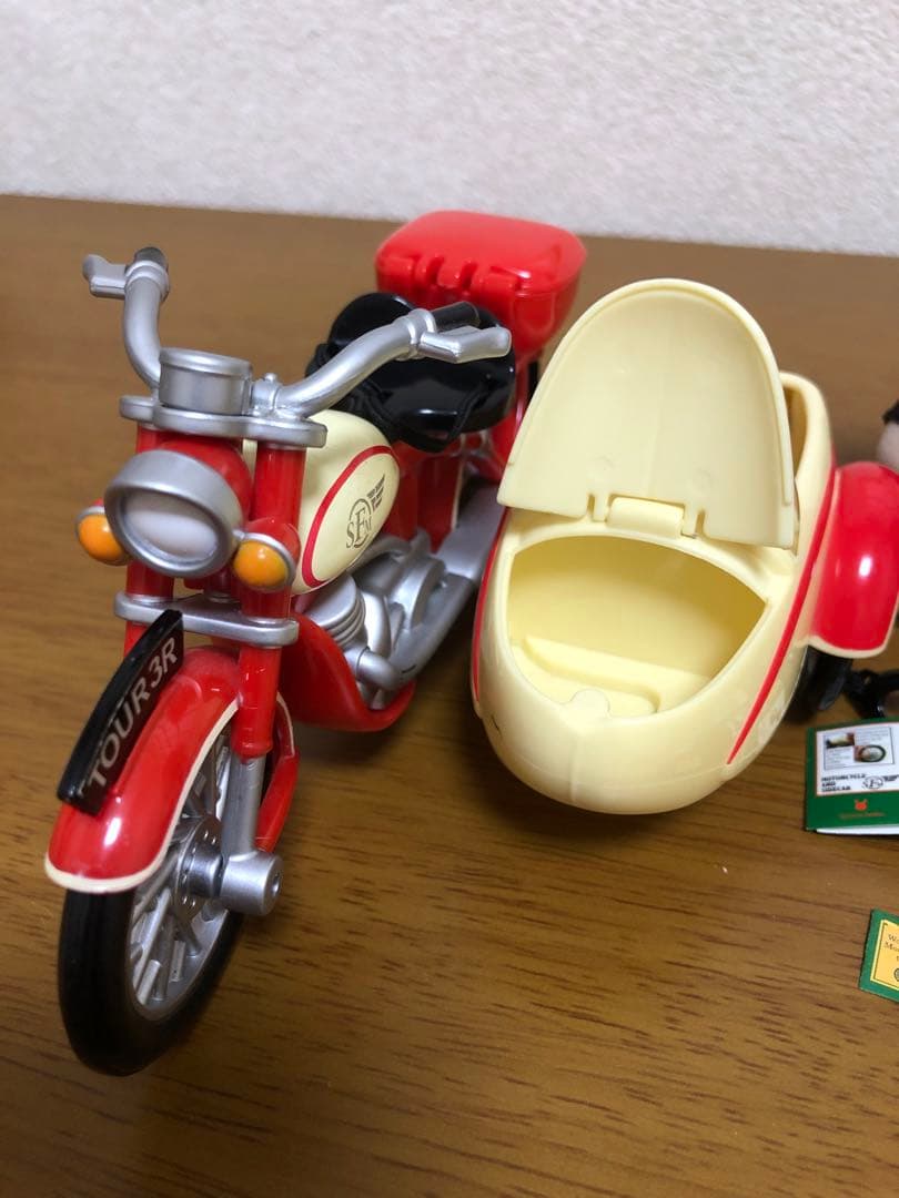 シルバニアファミリーアライグマ 海外版 モーターサイクル&サイドカー