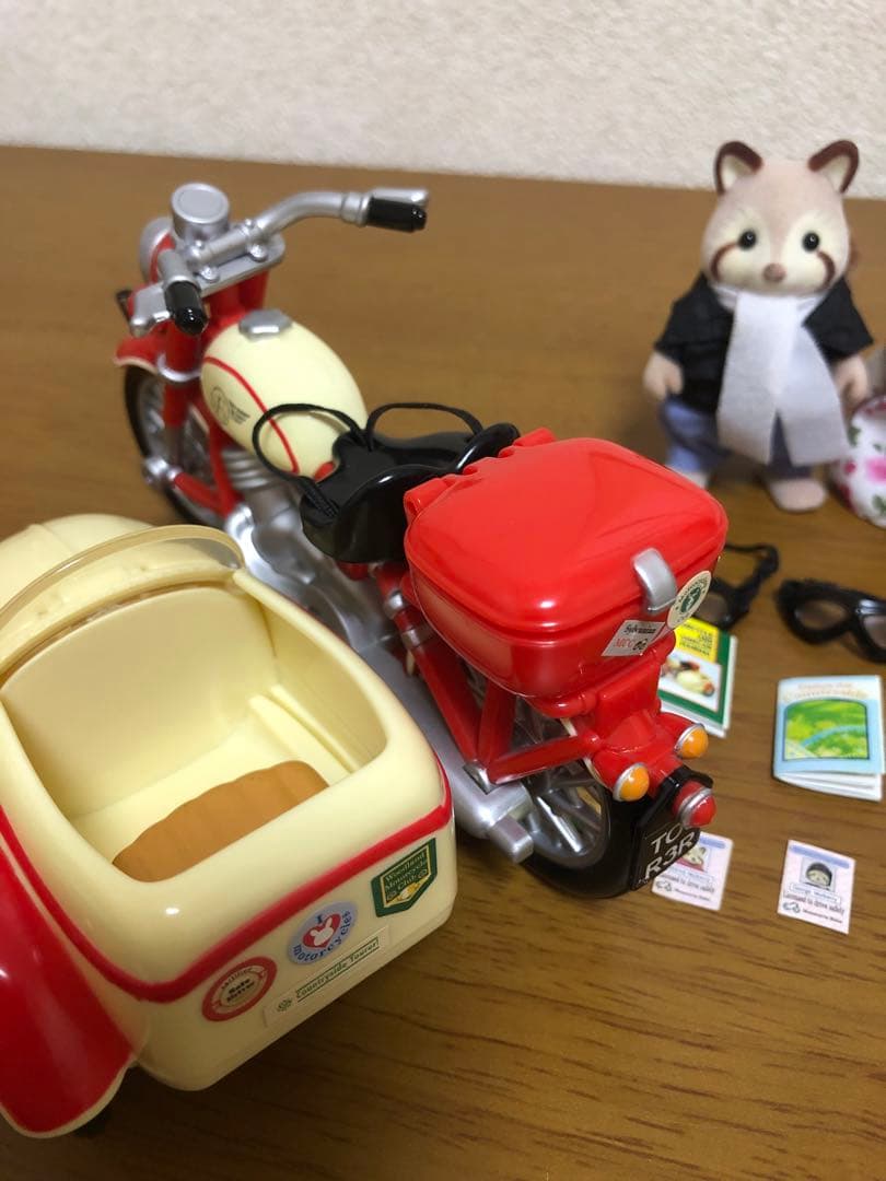 シルバニアファミリーアライグマ 海外版 モーターサイクル&サイドカー