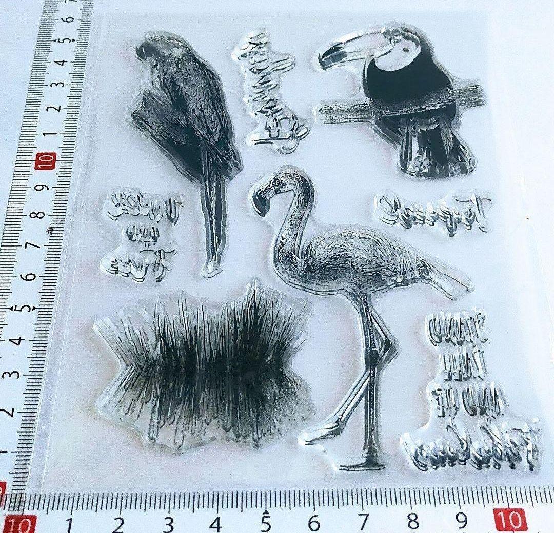 (409)【海外製 】クリアスタンプ トロピカル 野鳥