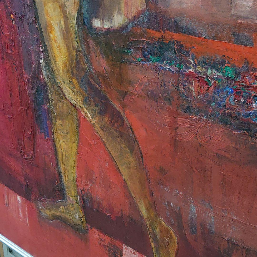 絵画 油絵 『装う』抽象画 二見純子作 100号 匿名配送