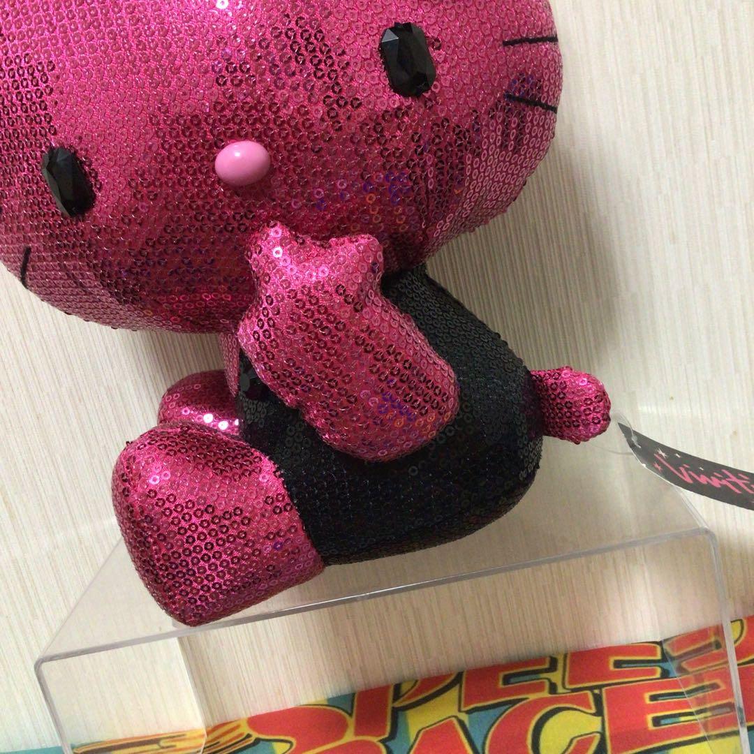 ハローキティ　Vivitix ぬいぐるみ　スパンコール　ピンク