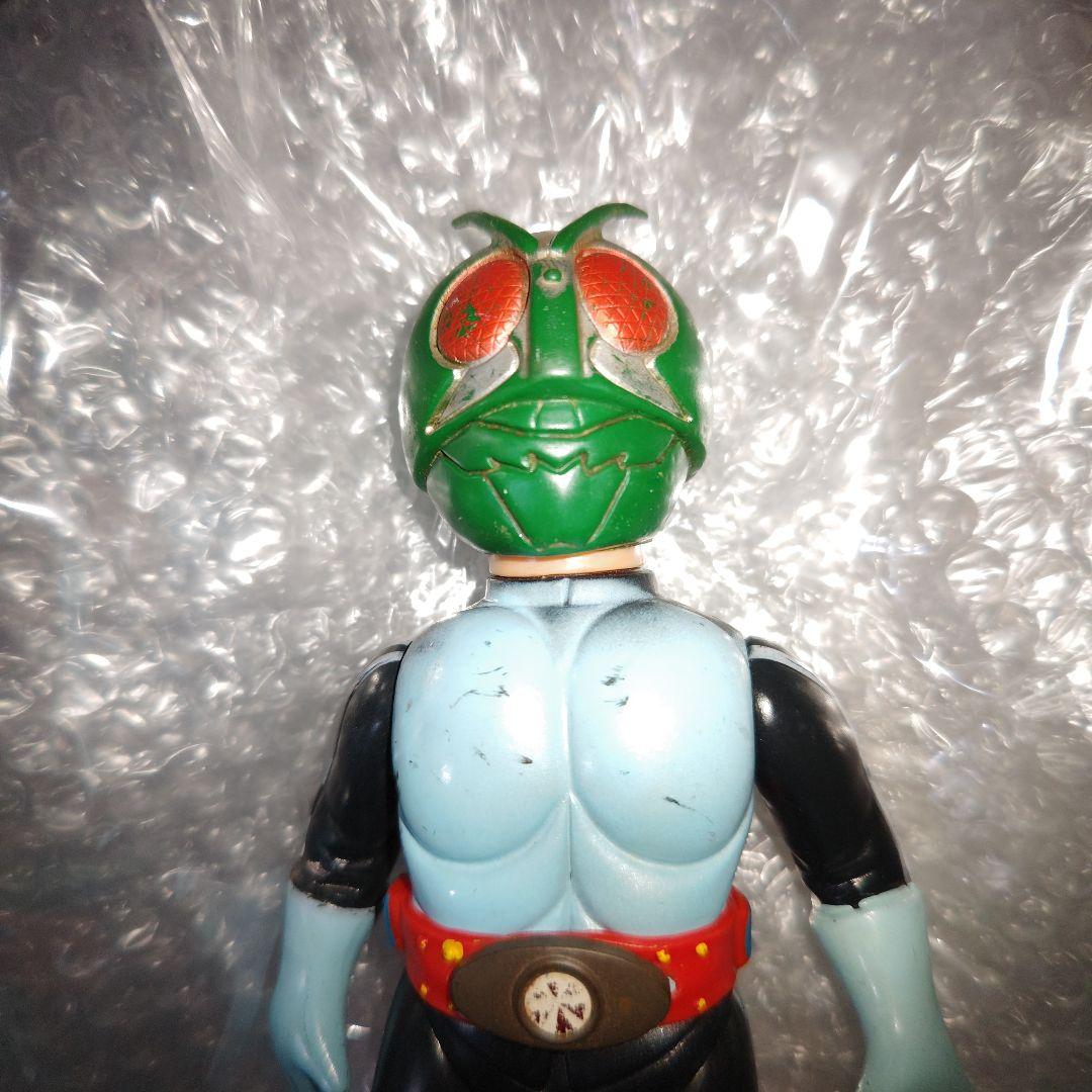 旧バンダイ　仮面ライダー　面取れ　ソフビ　ブリキベルト　26cm　現状品