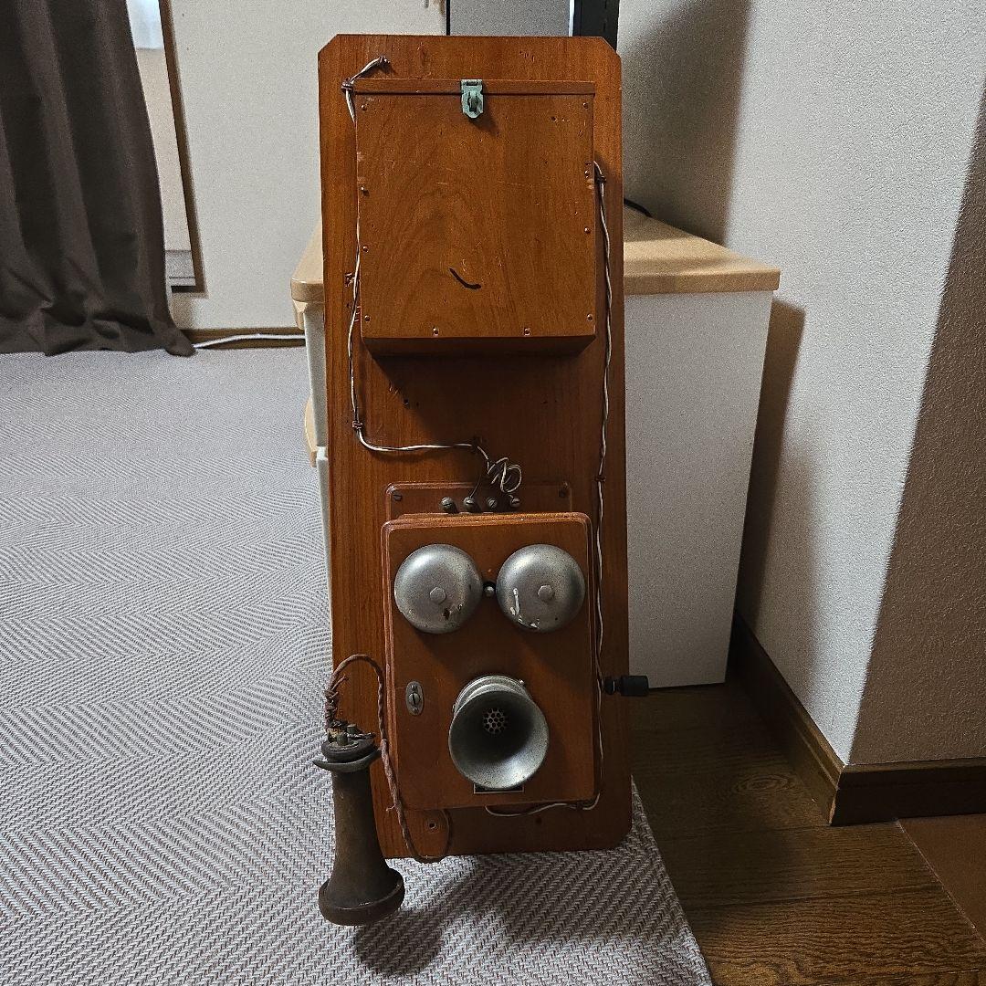 デルビル電話機 レトロ電話機 手回し電話機 昭和 木製電話機 昭和レトロ