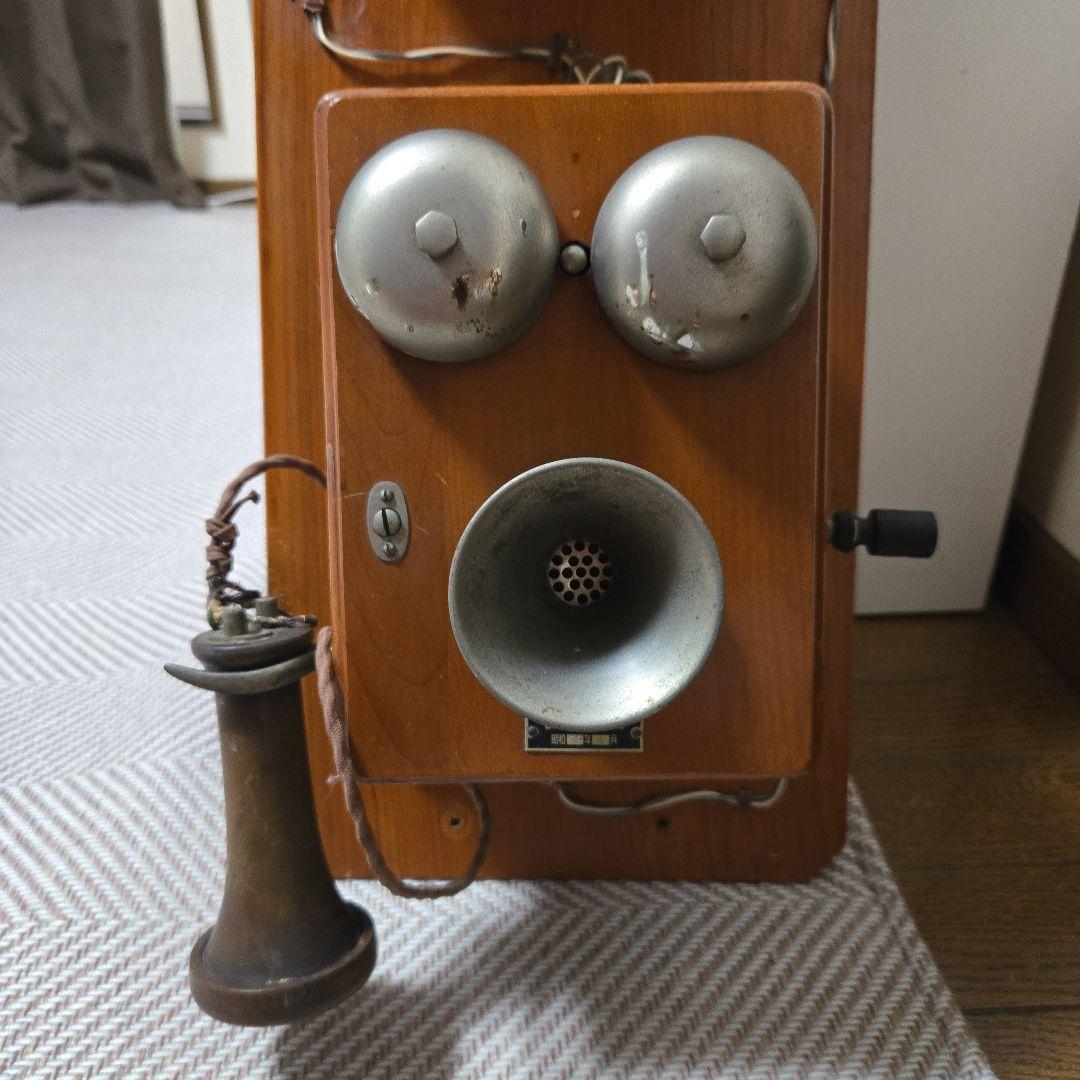 デルビル電話機 レトロ電話機 手回し電話機 昭和 木製電話機 昭和レトロ