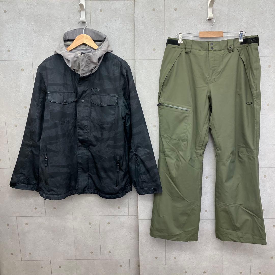 OAKLEY オークリー スノボウェア 上下セットアップ メンズ 黒 カーキ