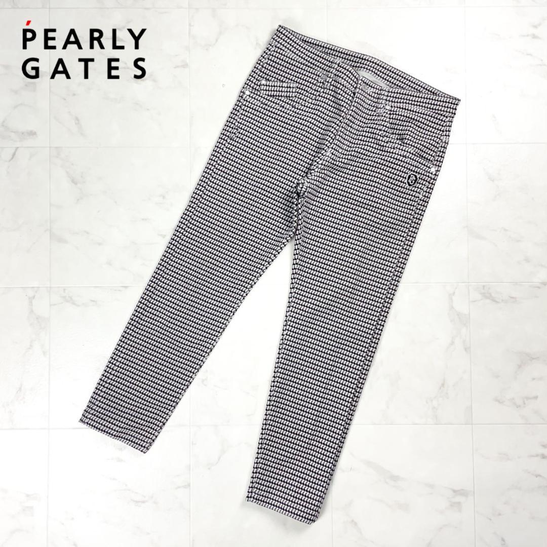 美品 パーリーゲイツ ゴルフウェア 千鳥柄パンツ 茶 サイズ5*GD1159