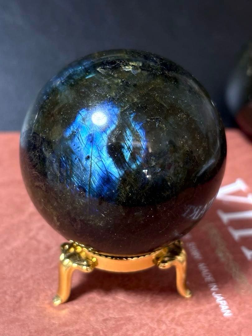 【高品質】ラブラドライト スフィア 丸玉60mm 台座付き