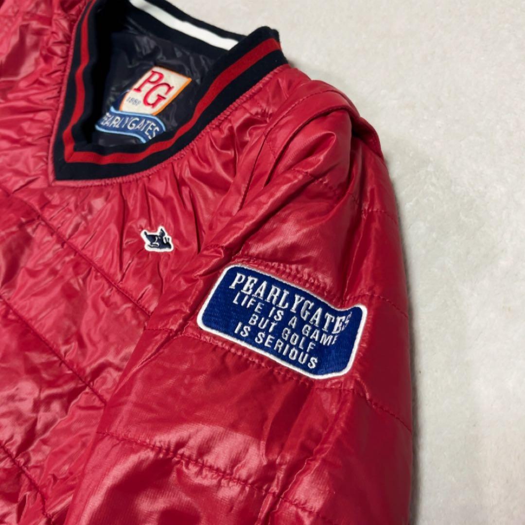 美品　 パーリーゲイツ　リバーシブル　4way　中綿　スニード　ベスト　レッド