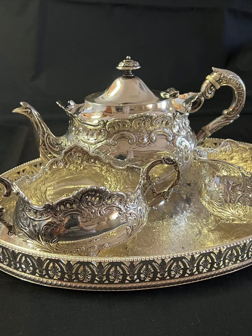 シルバープレート　オーバルトレイ