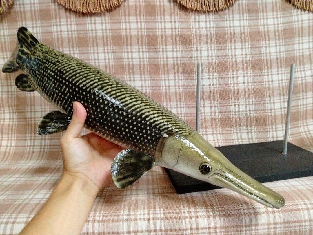 ハンドメイド　自作61cmアリゲーターガー　フィギュア　レプリカ　模型　古代魚
