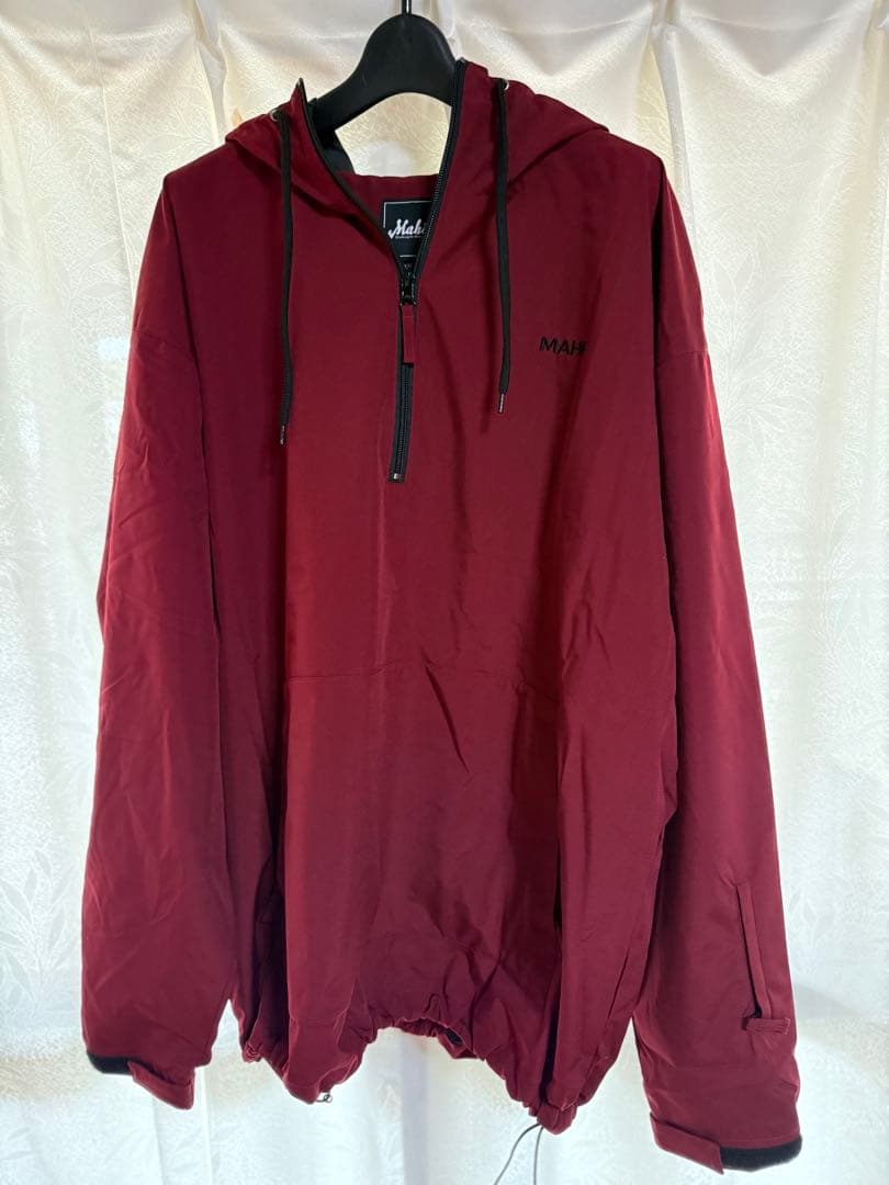 MAHF ハーフジッププルオーバージャケット XXLサイズ バーガンディ