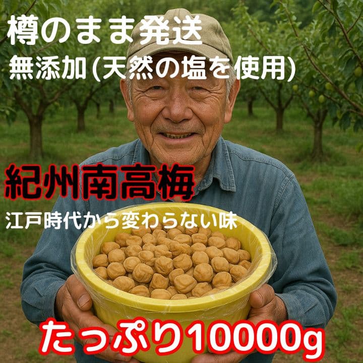 ◆価格高騰！農家直送！紀州南高梅 樽 10000g 無添加 和歌山 紀州 白梅