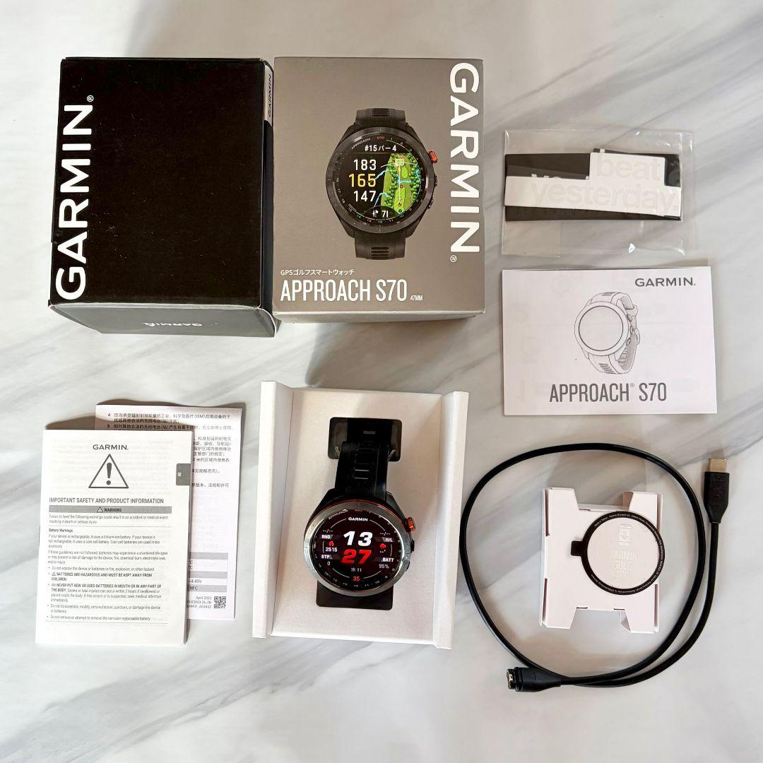 美品 GARMIN Approach S70 47mm ブラック