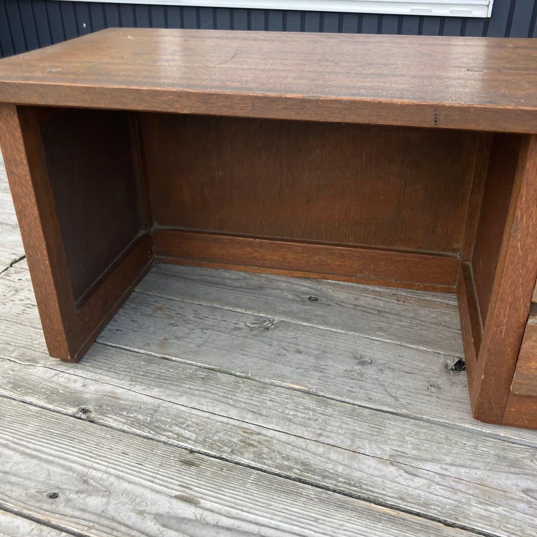 昭和レトロ 古家具 木製文机 3杯引き出し付き座卓 書斎机 ビンテージ 古道具