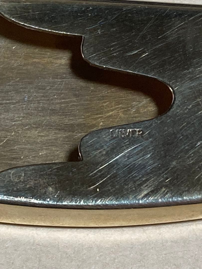 銀製バックル　虎の彫刻　SILVER刻印