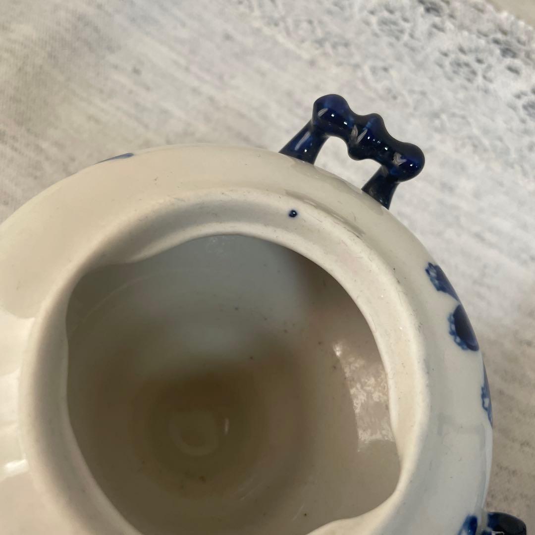 【値下げ】ロシア　グジェリ焼き　陶器 サモワール　ティーポット　ブルー　ペア