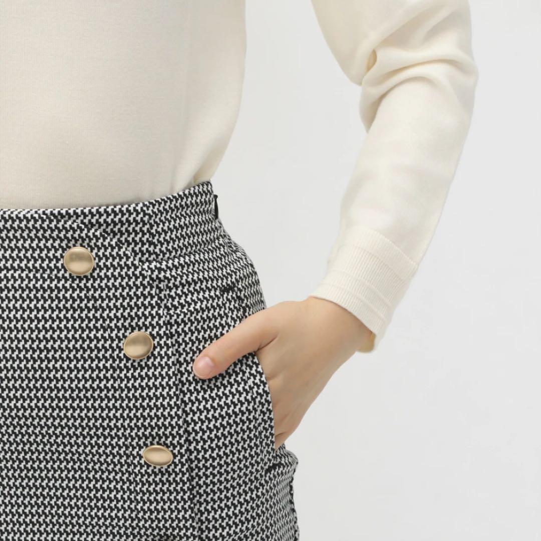 ドビーカルゼ ソフトタンブラーストレッチ 変形千鳥柄　新品