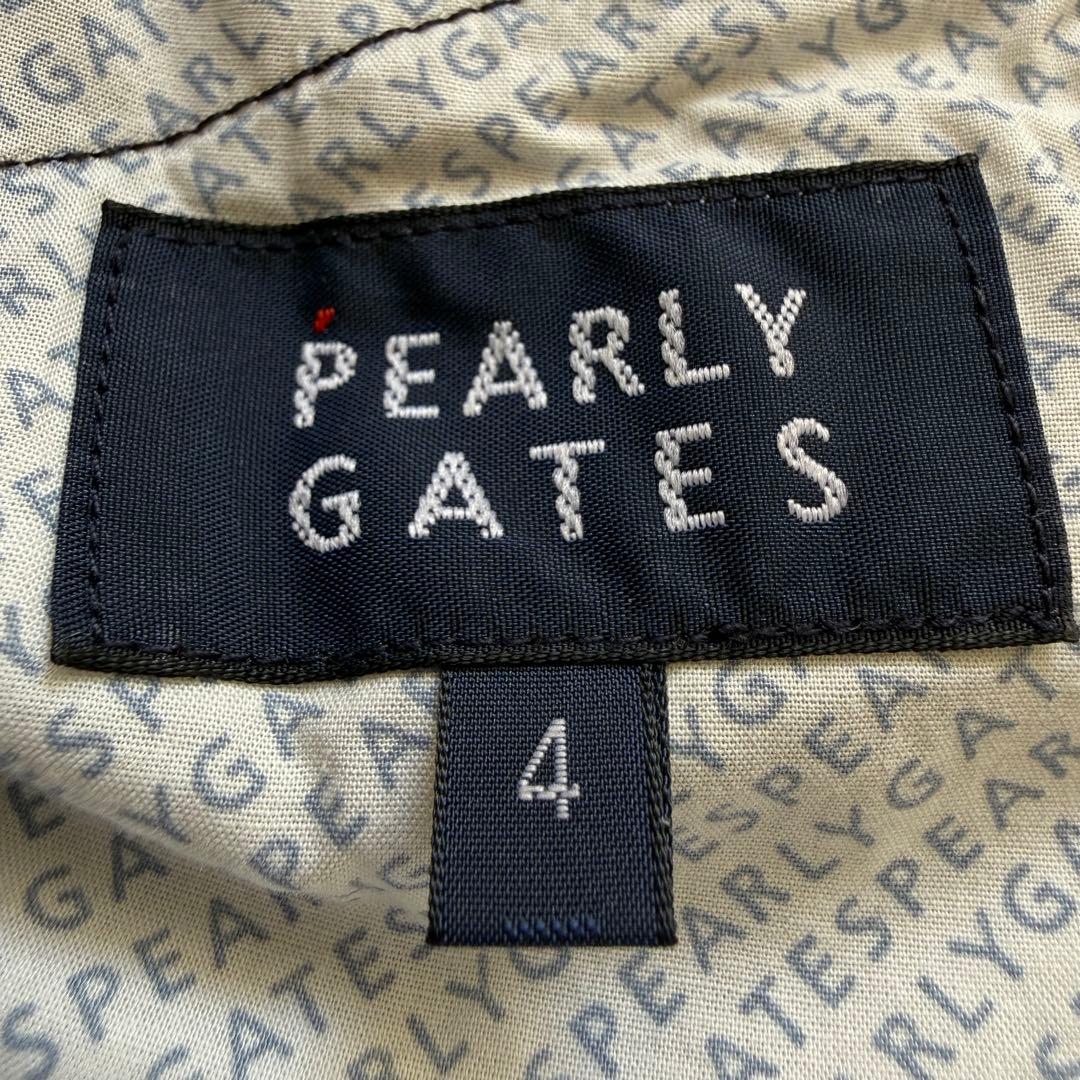 美品　パーリーゲイツ　パンツ　総柄　黒　白　M〜L相当　コットン素材　4 ゴルフ