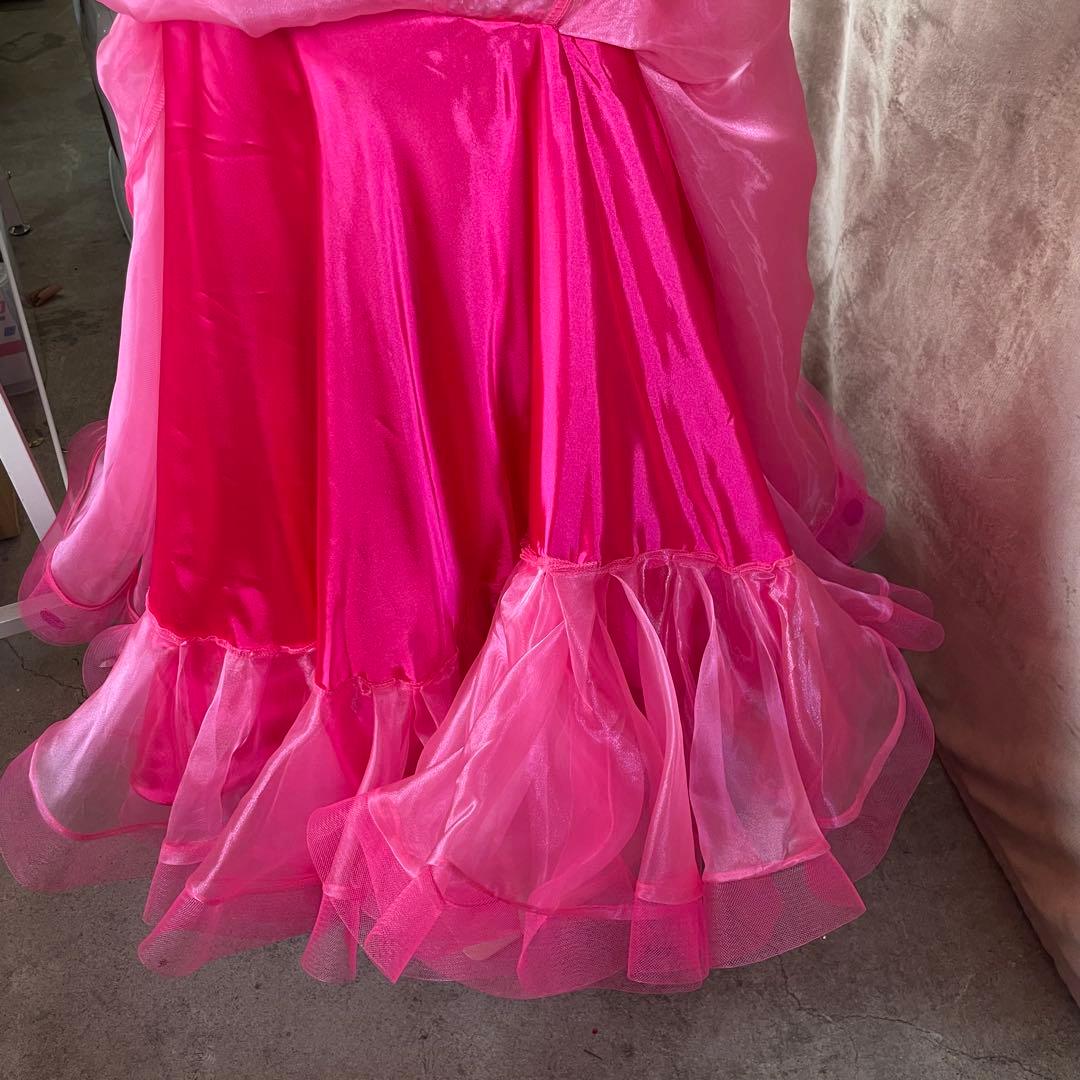 社交ダンス　ラテンダンス　ドレス衣装　ロング　ピンク　S1119