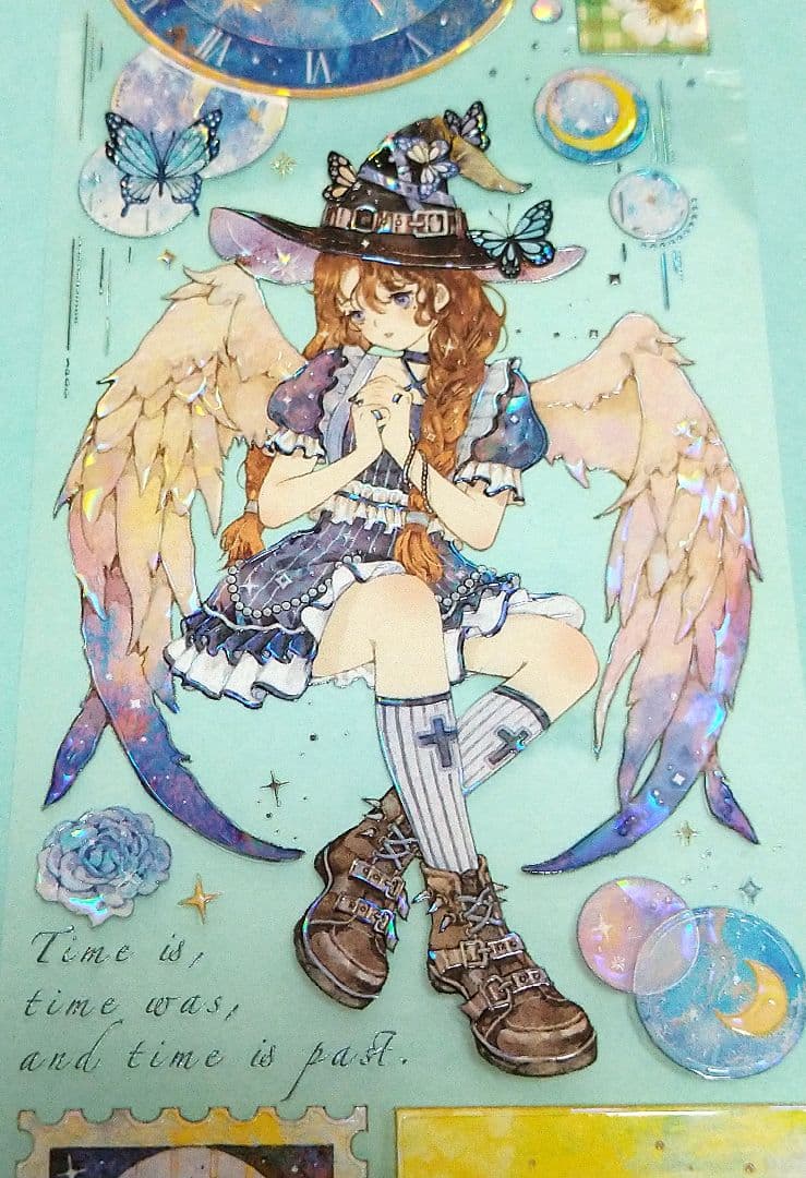 J606＃时空旅人(贝壳光)Menu切り売り海外人物マステ女の子