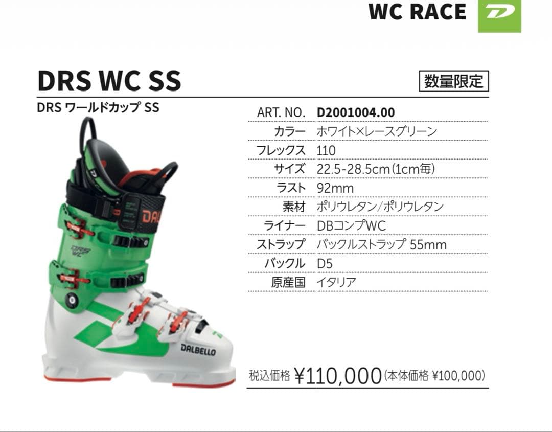 スキー DALBELLO DRS WC SS 27.5cm