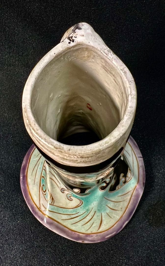 九谷焼 春画人形 色絵金彩 舞妓　陶器人形枕絵　置物