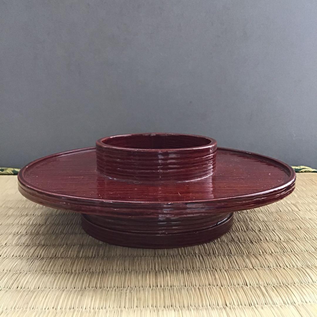 茶道具　柿合わせ天目台　初代楽只斎好　松尾流十代不染斎書付　共箱　N219TD