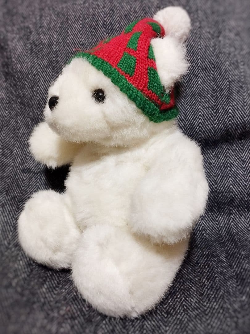 SANTA BEAR シロクマ 白熊 ぬいぐるみ ニット帽 ヴィンテージ 非売品