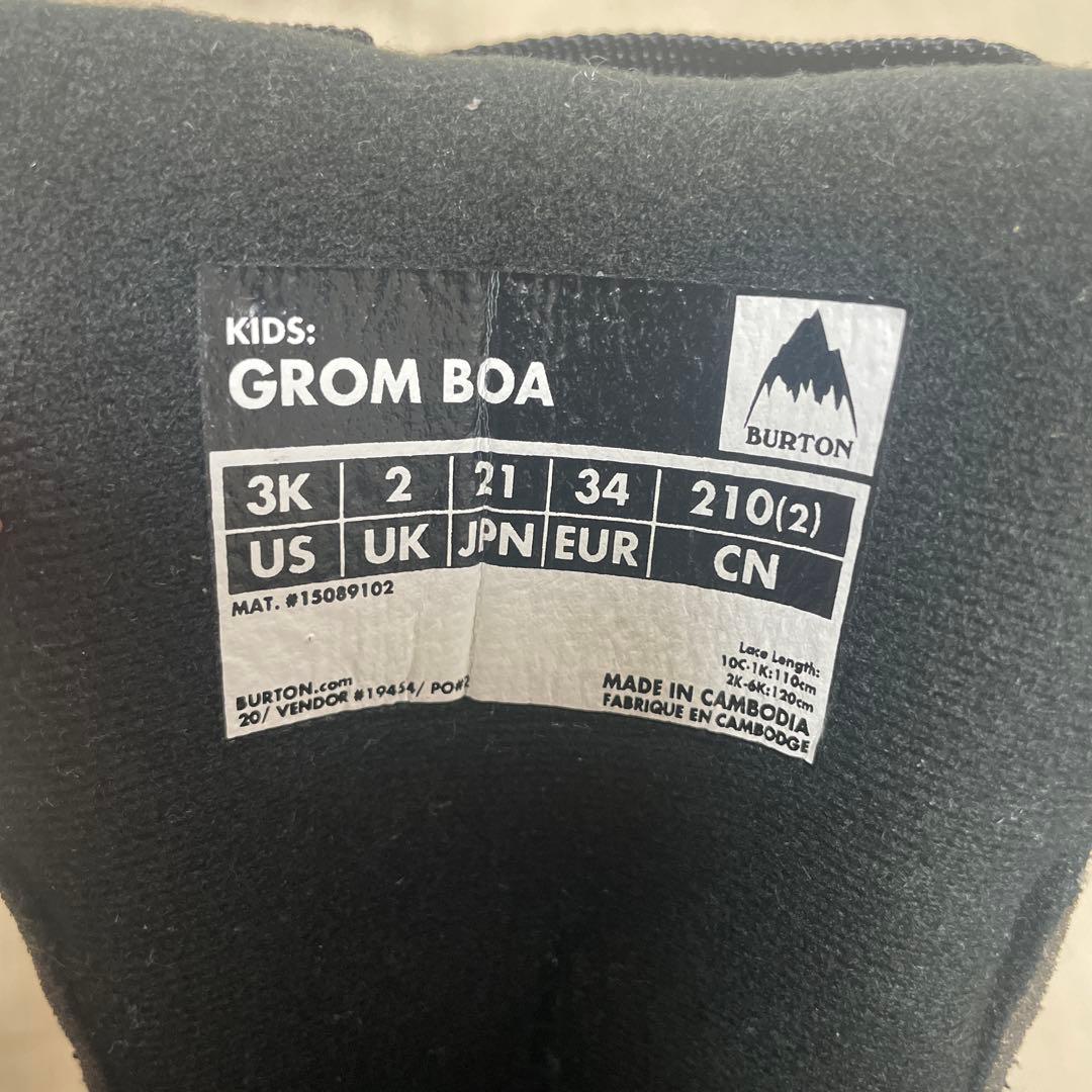 シゲ様どうぞ！BURTON GROM BOA 中古21cm、新品19.5cm