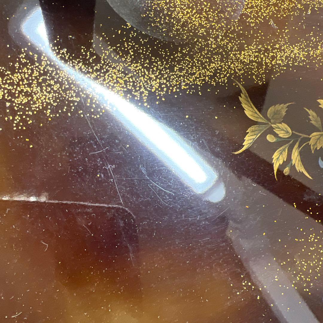 研出蒔絵　手付盆　木箱付　幅29㎝　東Y7-0516③トヒコ