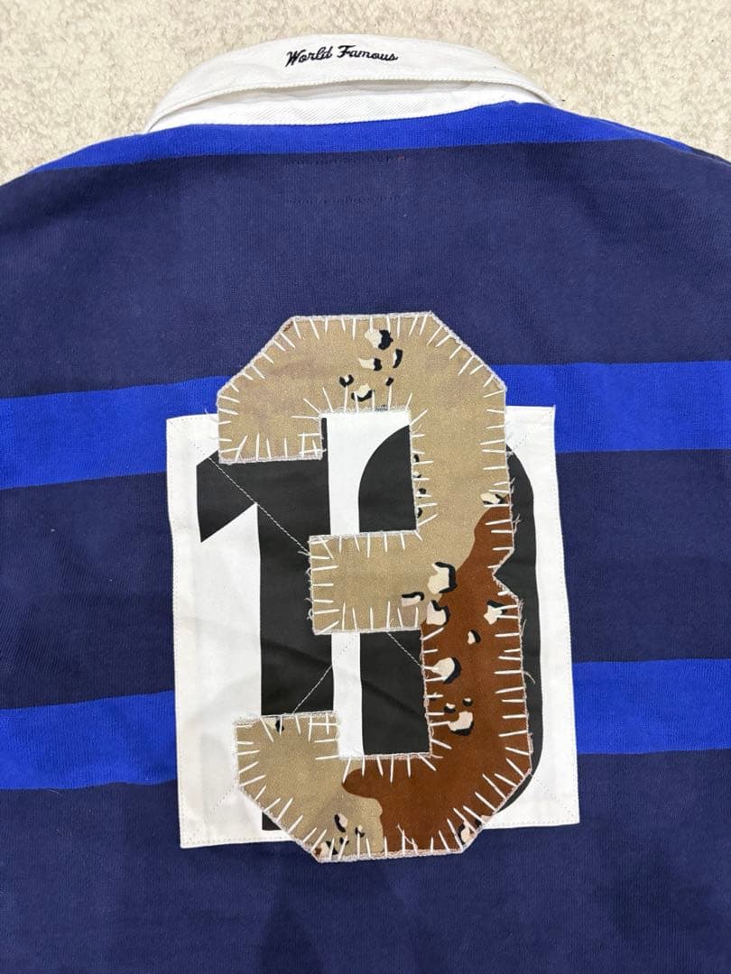 Supreme stripe rugby NAVY tigさん着用