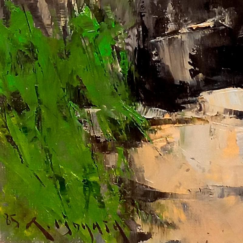 ☆五十畑勝吉☆「初夏 厳美渓」油絵F6 ◆一枚の繪取り扱い画家◆新品額！