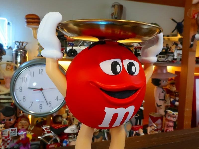 爆レア★m&m's エムアンドエムズ レッドくん トレイ付 店頭ディスプレイ