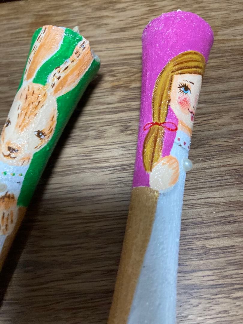 【美品】絵ろうそく　和蝋燭　アート　2本セット